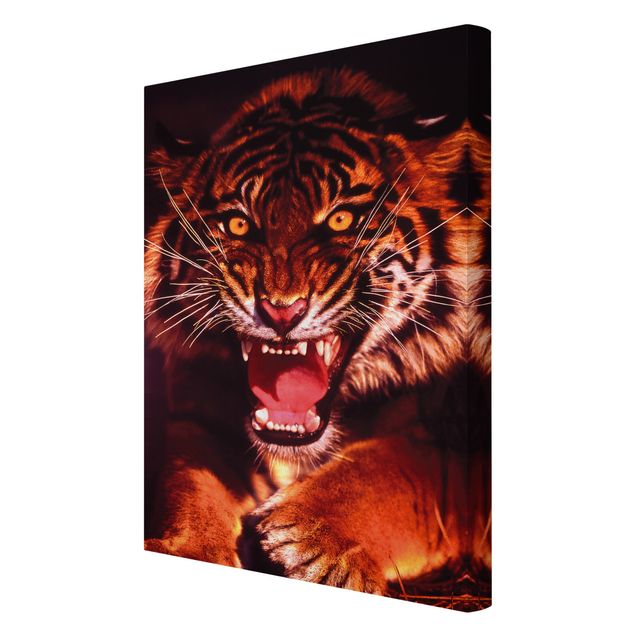 Wandbilder Wohnzimmer modern Wilder Tiger