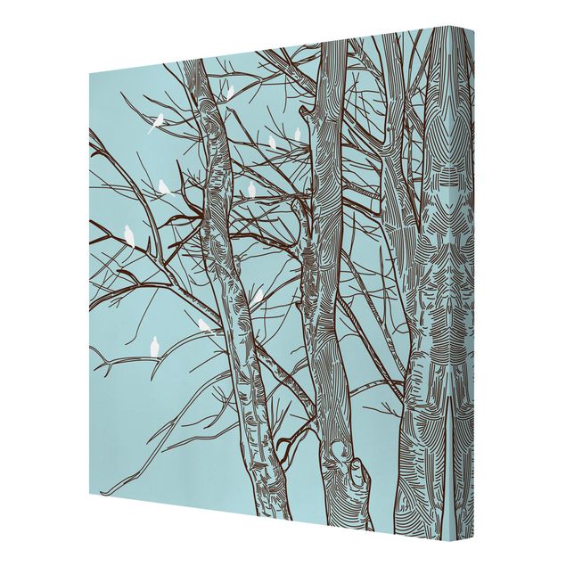 Leinwandbilder Tier Winterbäume
