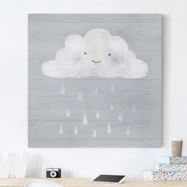 Wandbilder Wolke mit silbernen Regentropfen