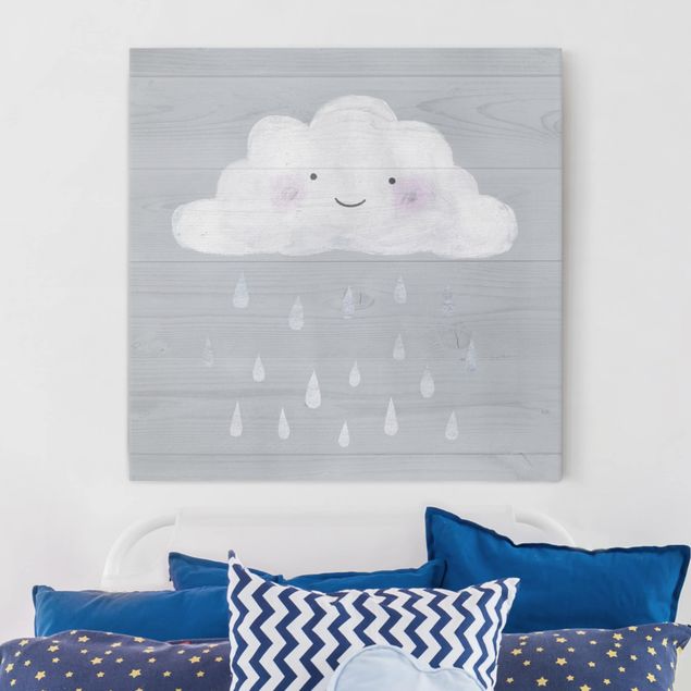 Wandbilder XXL Wolke mit silbernen Regentropfen