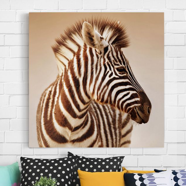 Wandbilder XXL Zebra Baby Portrait