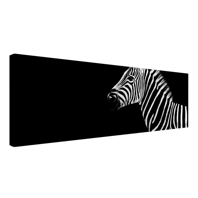 Leinwand Schwarz-Weiß Zebra Safari Art