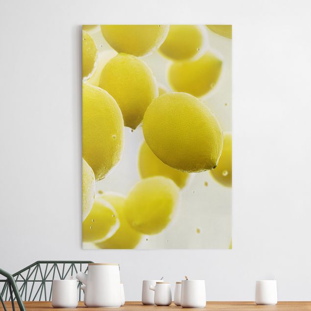 Leinwand Bilder XXL Zitronen im Wasser