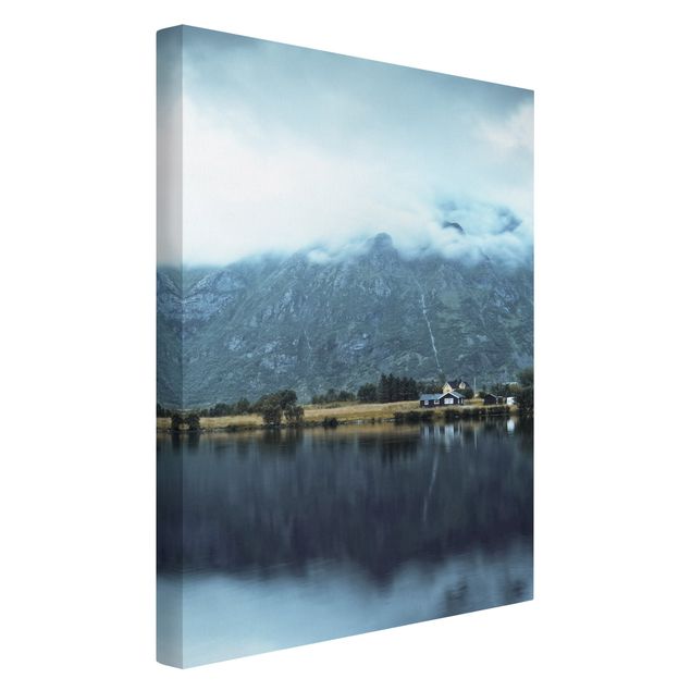 Leinwandbild Kunstdruck Spiegelung auf den Lofoten