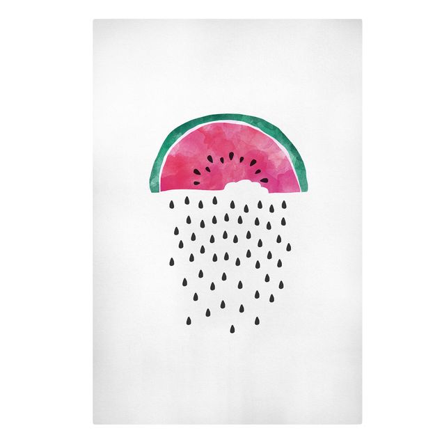 Leinwandbild - Wassermelonen Regen - Hochformat 2:3