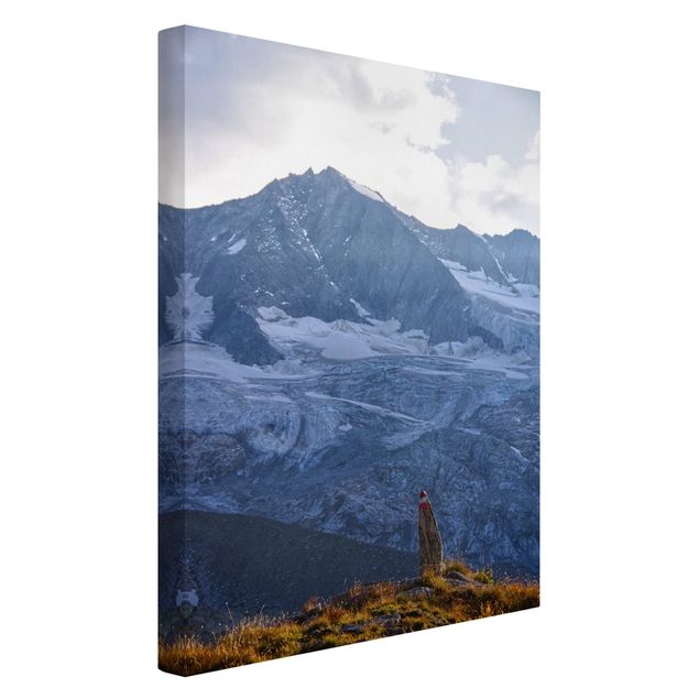 Leinwandbild Kunstdruck Wegmarkierung in den Alpen
