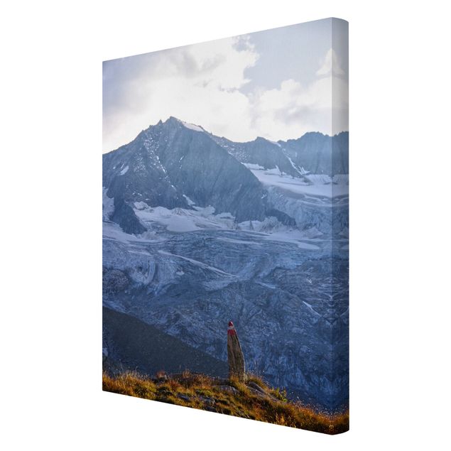 Bilder für die Wand Wegmarkierung in den Alpen