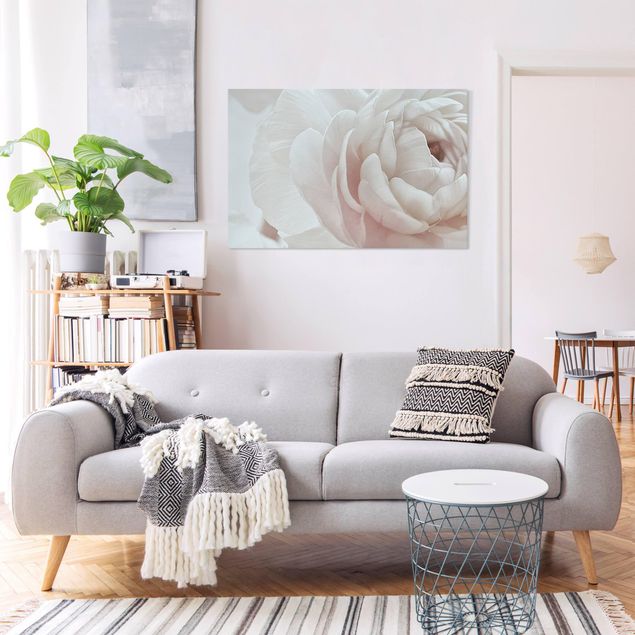 Moderne Leinwandbilder Wohnzimmer Weiße Blüte im Blütenmeer