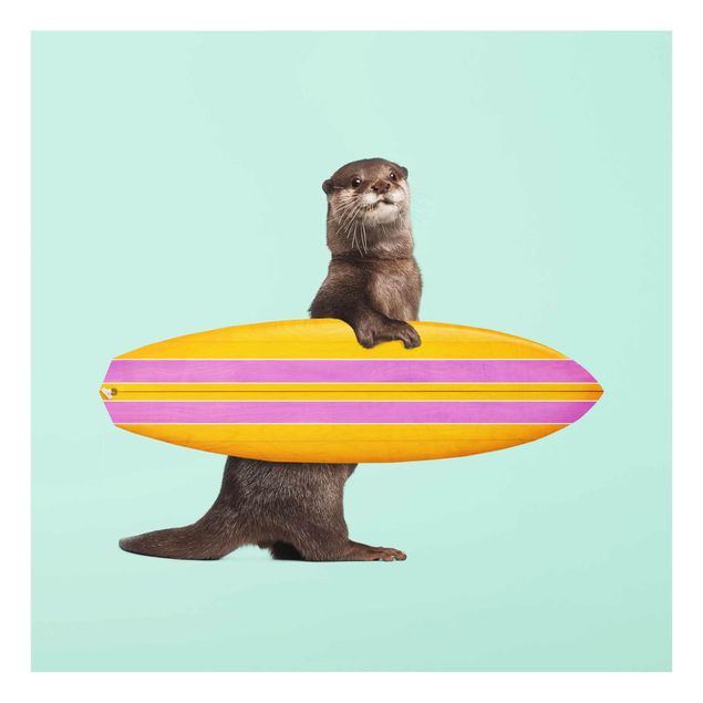 Bilder für die Wand Otter mit Surfbrett