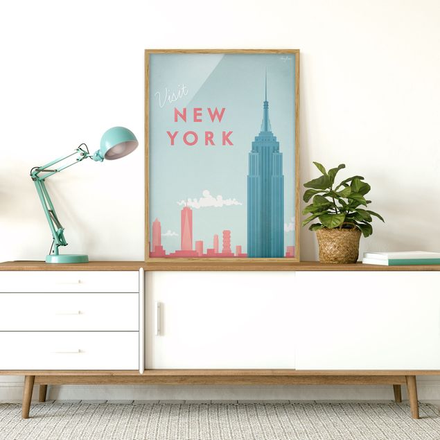 Kunstdruck Bilder mit Rahmen Reiseposter - New York