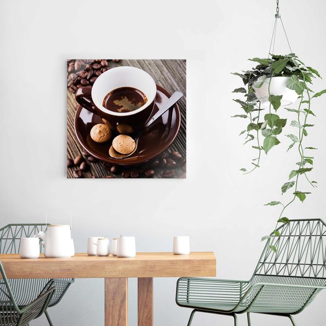 Schöne Wandbilder Kaffeetasse mit Kaffeebohnen