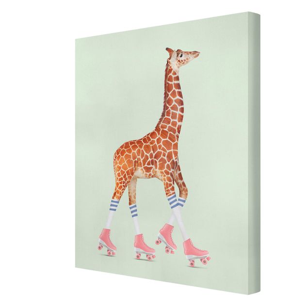 Bilder für die Wand Giraffe mit Rollschuhen