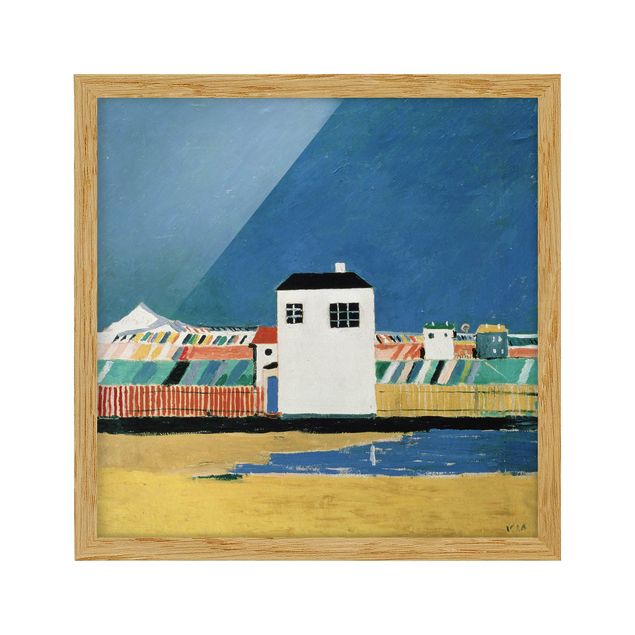 Kunstdruck Kasimir Malewitsch Kasimir Malewitsch - Landschaft mit weißem Haus