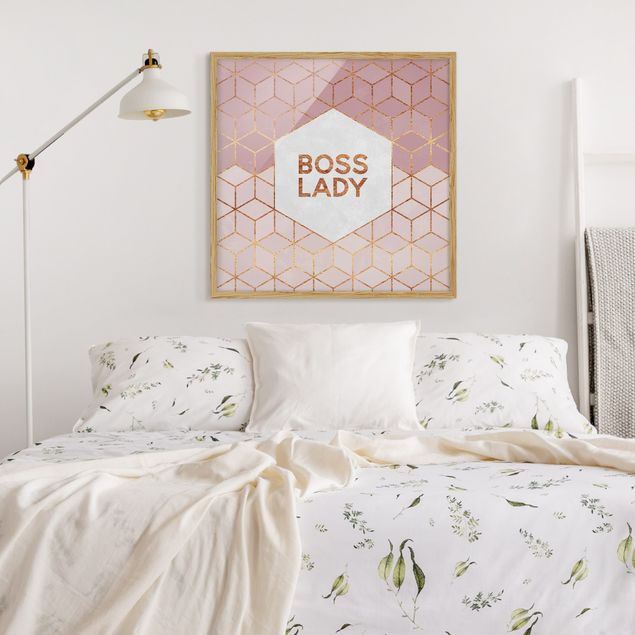 Bilder mit Rahmen abstrakt Boss Lady Sechsecke Rosa