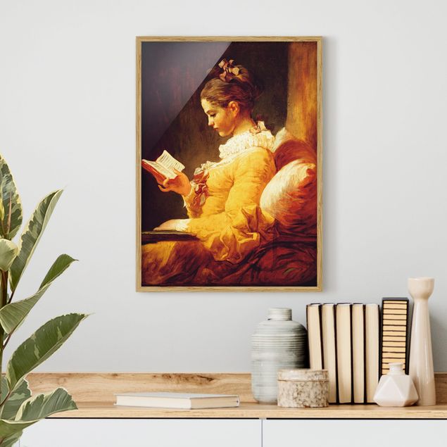 Kunstdrucke mit Rahmen Jean Honoré Fragonard - Lesendes Mädchen