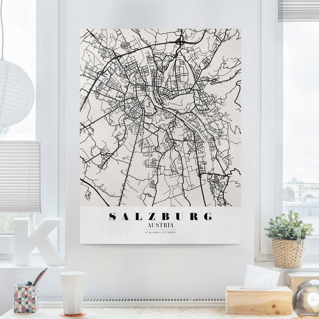 Leinwandbilder XXL Stadtplan Salzburg - Klassik
