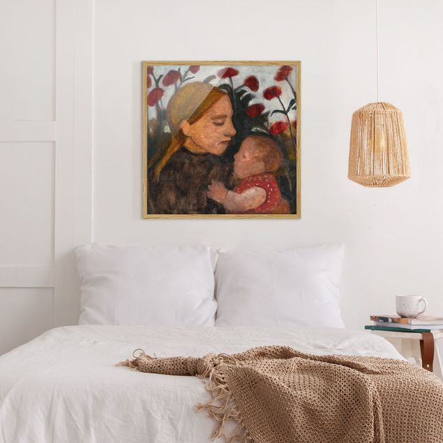 Kunstdruck Bilder mit Rahmen Paula Modersohn-Becker - Junge Frau mit Kind
