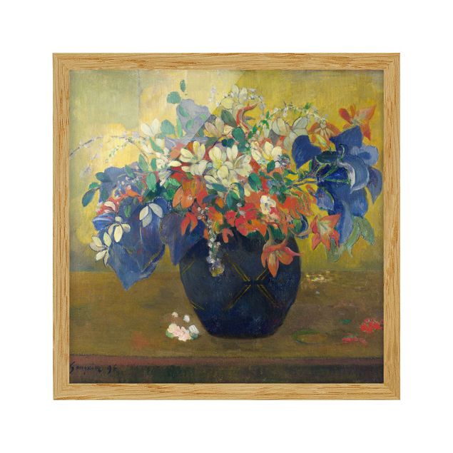 Gerahmte Bilder Blumen Paul Gauguin - Vase mit Blumen