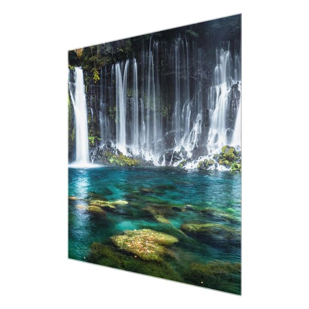 Glasbild - Shiraito Wasserfall - Quadrat 1:1