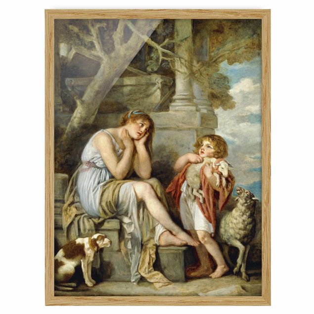 Kunstdruck Jean Baptiste Greuze Jean Baptiste Greuze - L'Agneau Chéri