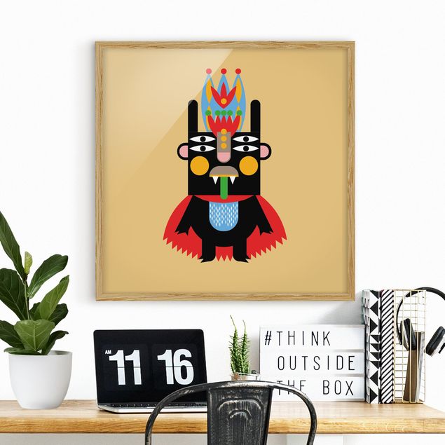 Wandbilder Tiere Collage Ethno Monster - König