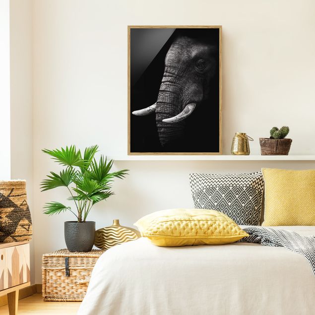 Bilder für die Wand Dunkles Elefanten Portrait
