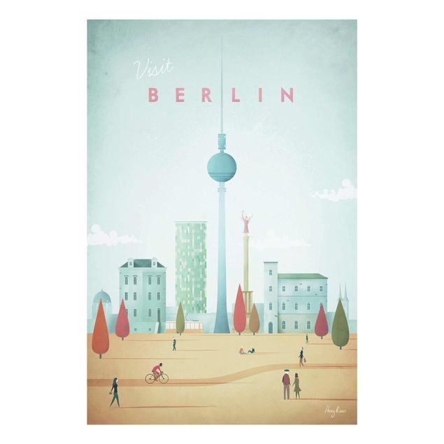 Glasbild - Reiseposter - Berlin - Hochformat 3:2