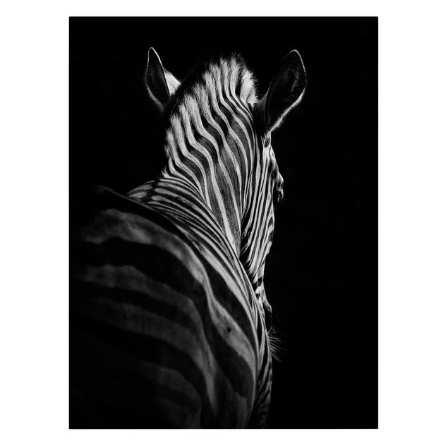 Tierbilder auf Leinwand Dunkle Zebra Silhouette