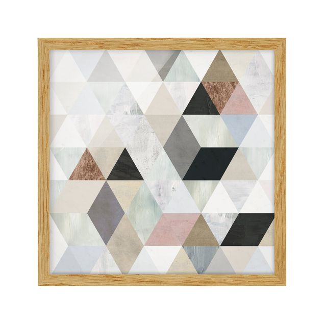 Bilder mit Rahmen Aquarell-Mosaik mit Dreiecken I