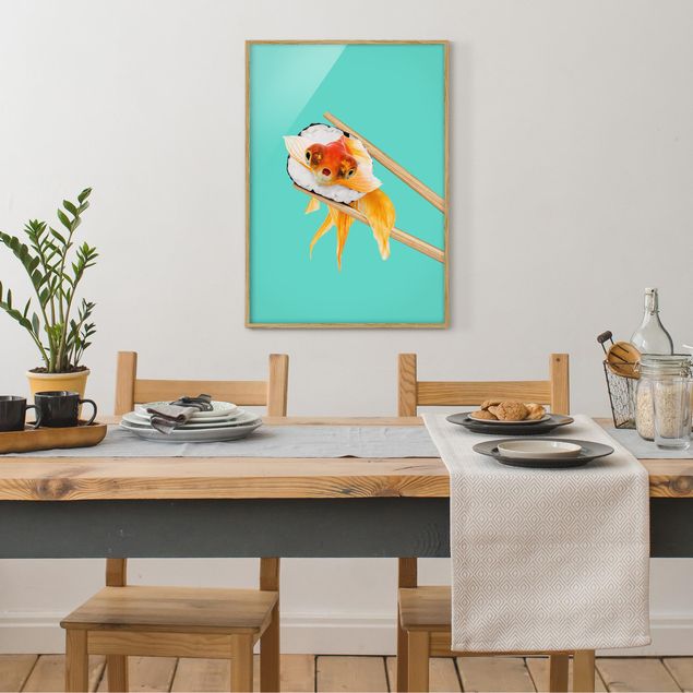 Schöne Wandbilder Sushi mit Goldfisch