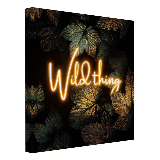 Leinwandbild - Wild Thing goldene Blätter - Quadrat 1:1