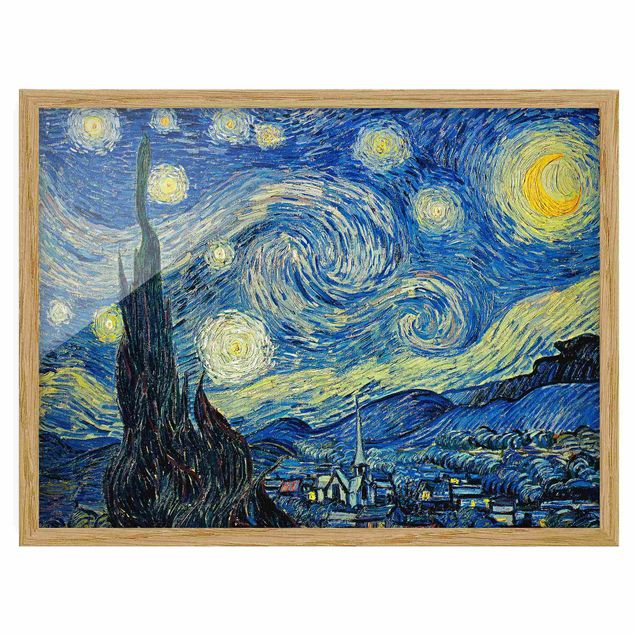 Gerahmte Kunstdrucke Vincent van Gogh - Sternennacht