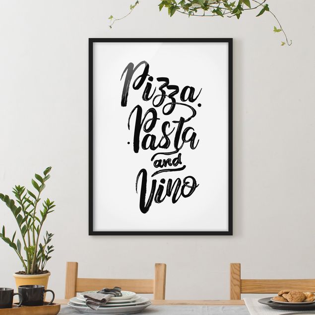 Bilder für die Wand Pizza Pasta und Vino