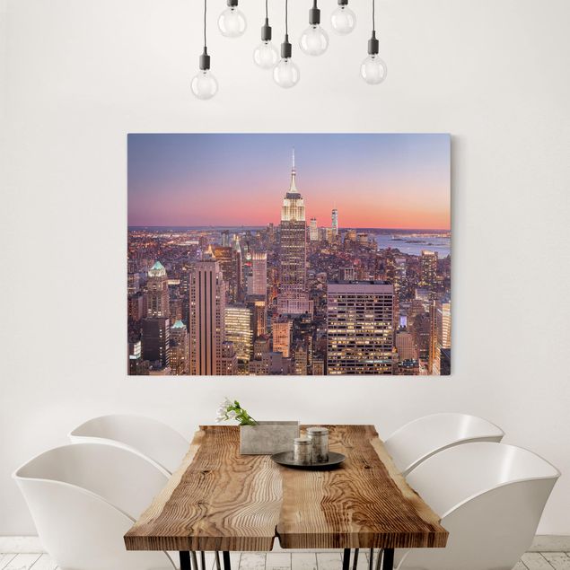 Wandbilder Skyline Sonnenuntergang Manhattan New York City