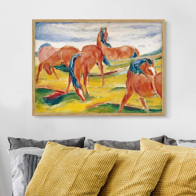 Kunstdruck Expressionismus Franz Marc - Weidende Pferde