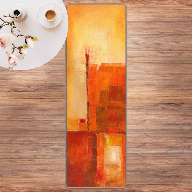 Teppich modern Abstrakt Orange Braun