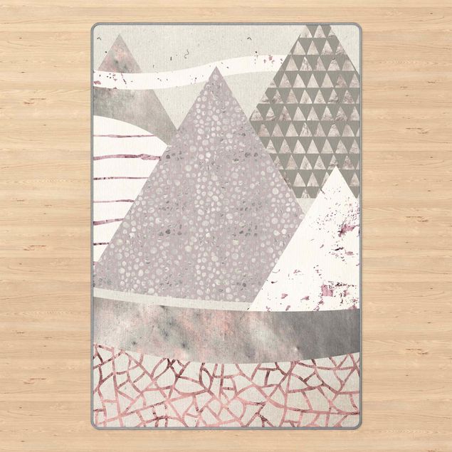 Teppich abstrakt Abstrakte Berglandschaft Pastellmuster