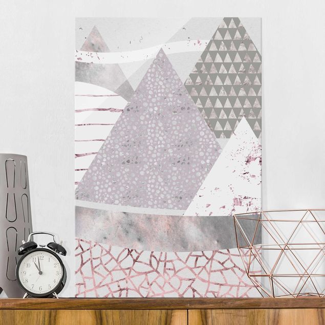 Wandbilder abstrakt Abstrakte Berglandschaft Pastellmuster