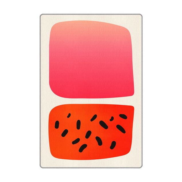 Teppich - Abstrakte Formen - Melone und Rosa