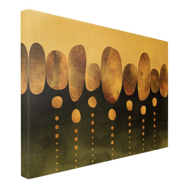 Wandbilder Wohnzimmer modern Abstrakte goldene Steine