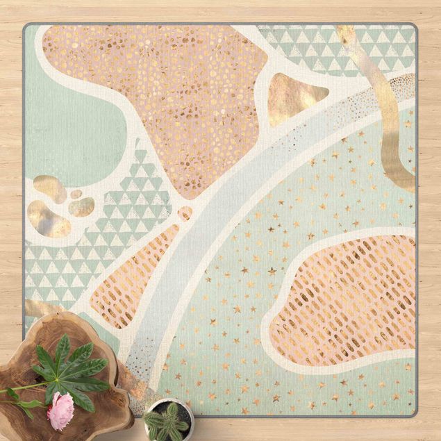 Teppich abstrakt Abstrakte Seelandschaft Pastellmuster