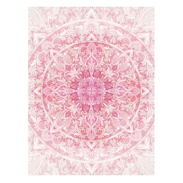 Wandbilder Mandala Aquarell Sonne Ornament rosa