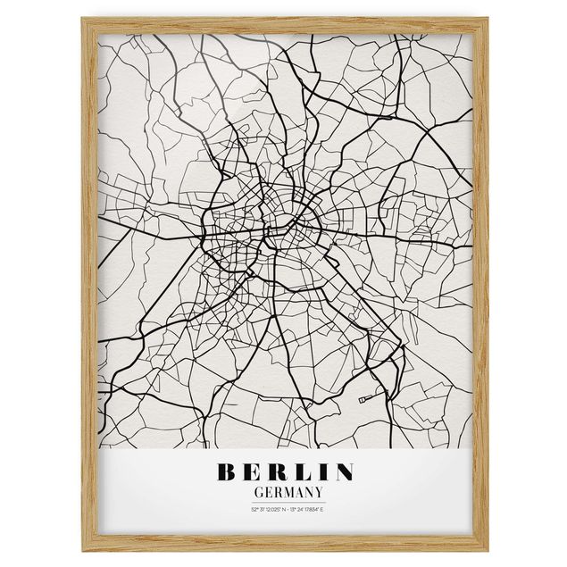 Schöne Wandbilder Stadtplan Berlin - Klassik