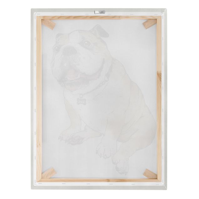 Moderne Leinwandbilder Wohnzimmer Illustration Hund Bulldogge Malerei