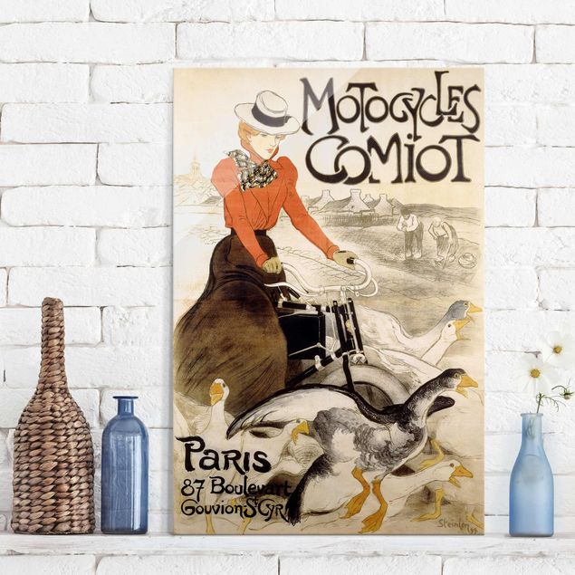 Bilder auf Glas Théophile-Alexandre Steinlen - Werbeplakat für Motorcycles Comiot
