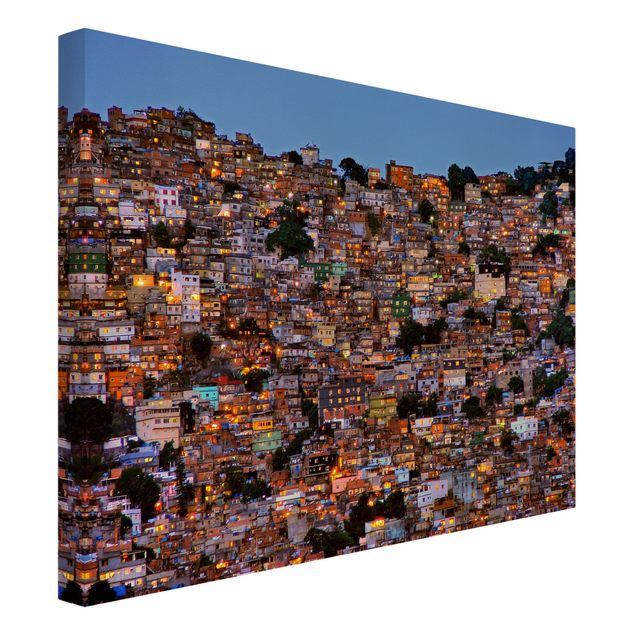 Schöne Wandbilder Rio de Janeiro Favela Sonnenuntergang