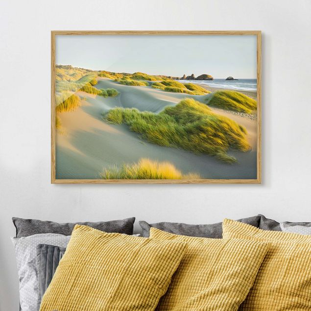 Landschaftsbilder mit Rahmen Dünen und Gräser am Meer
