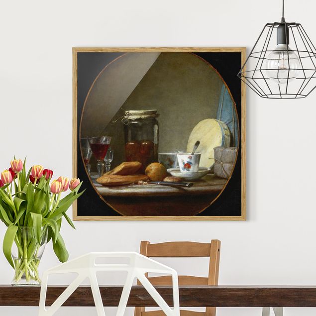 Rokoko Bilder Jean-Baptiste Siméon Chardin - Glas mit Aprikosen