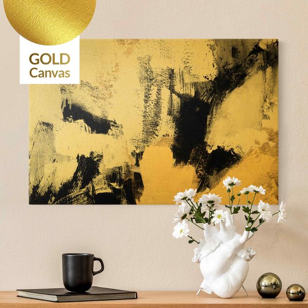 Leinwandbild Gold - Gold Collage - Querformat 3:2