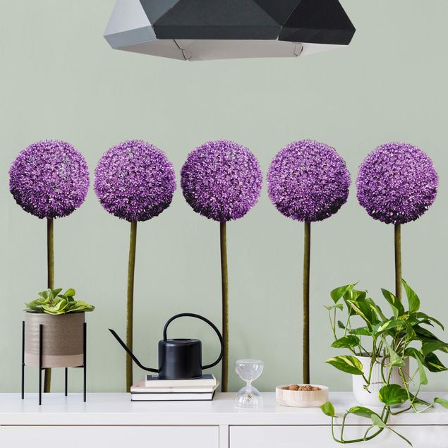 Wandsticker Blumen Allium Kugel-Blüten 5er Set